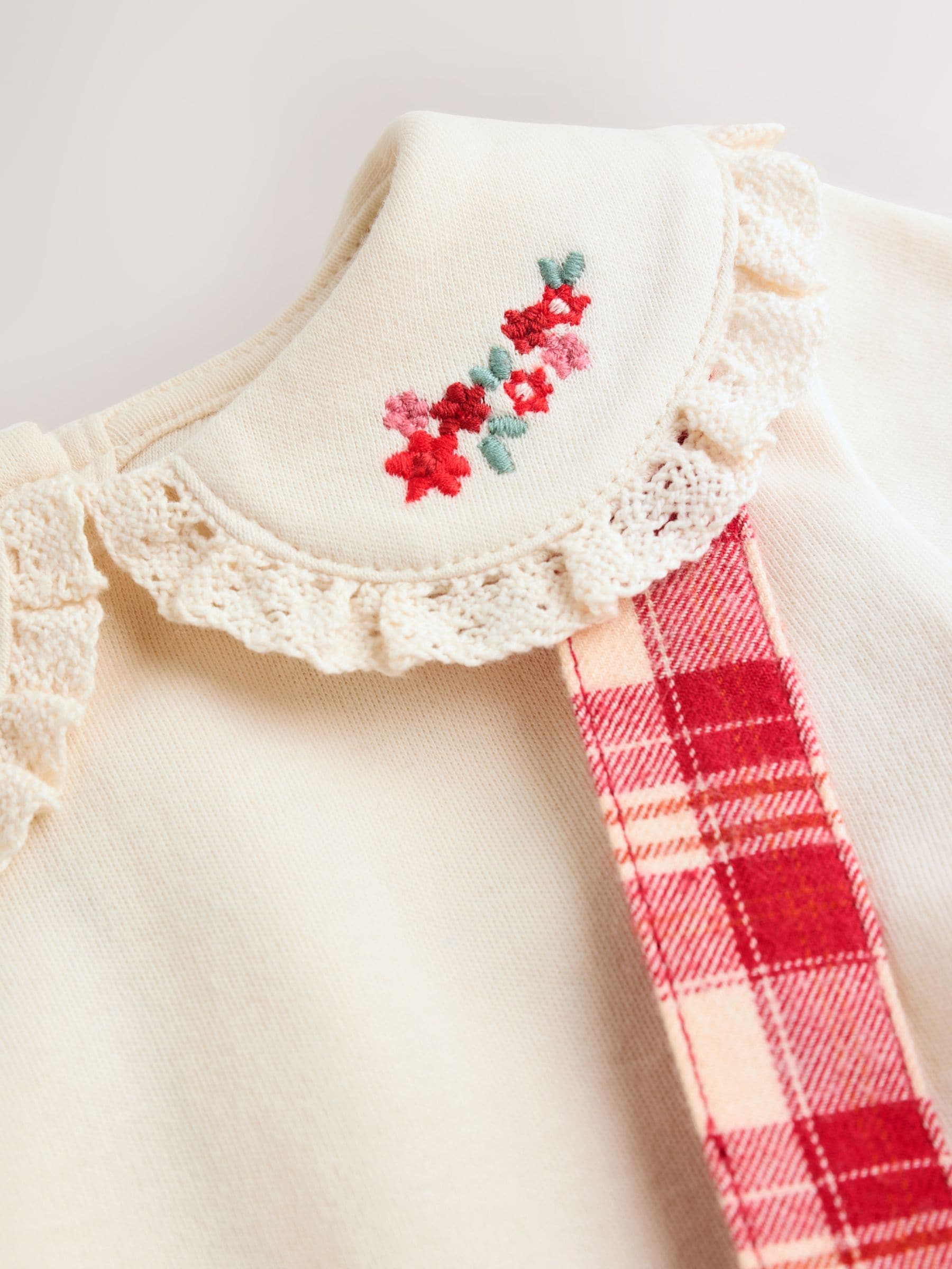 Rood geruit - 3 -delige Baby Set met Lange mouwen Bodysuit, bubbelrok en Panty''s (0mnd-2jr)