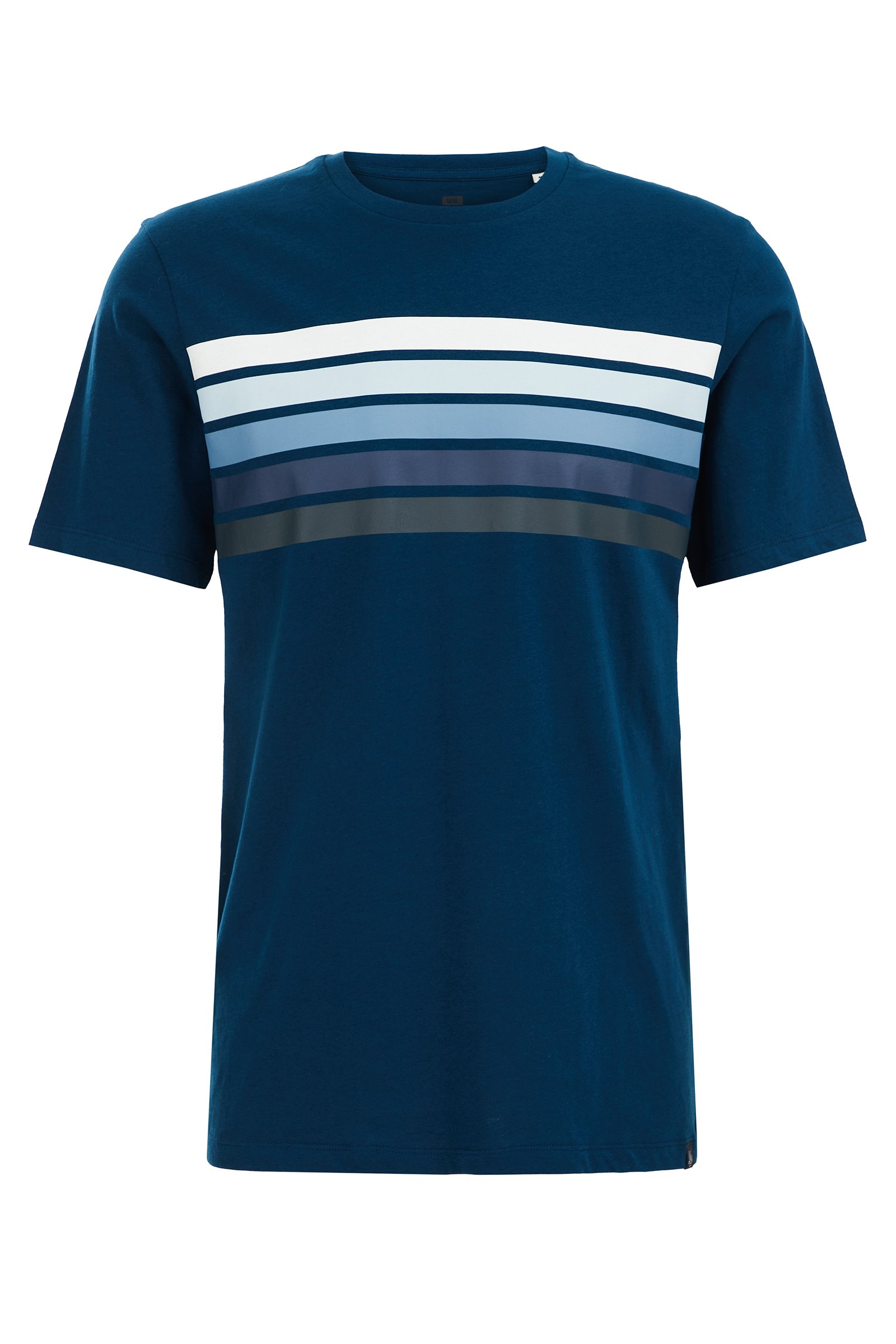 T-shirt met opdruk WE Fashion Donkerblauw