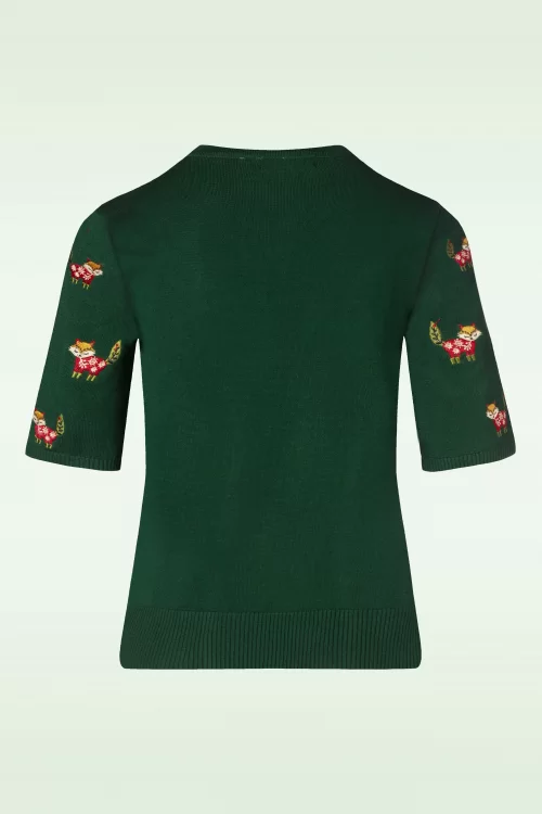 Banned Retro Scandi fox trui in groen