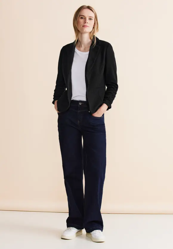 Basic Blazer mit Raffungen - Black