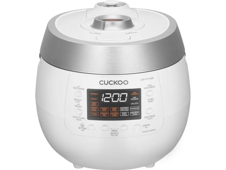 Cuckoo CRP-RT1008F, Hvid, 1,8 L, Aluminium, LED, Knapper, 1,2 m