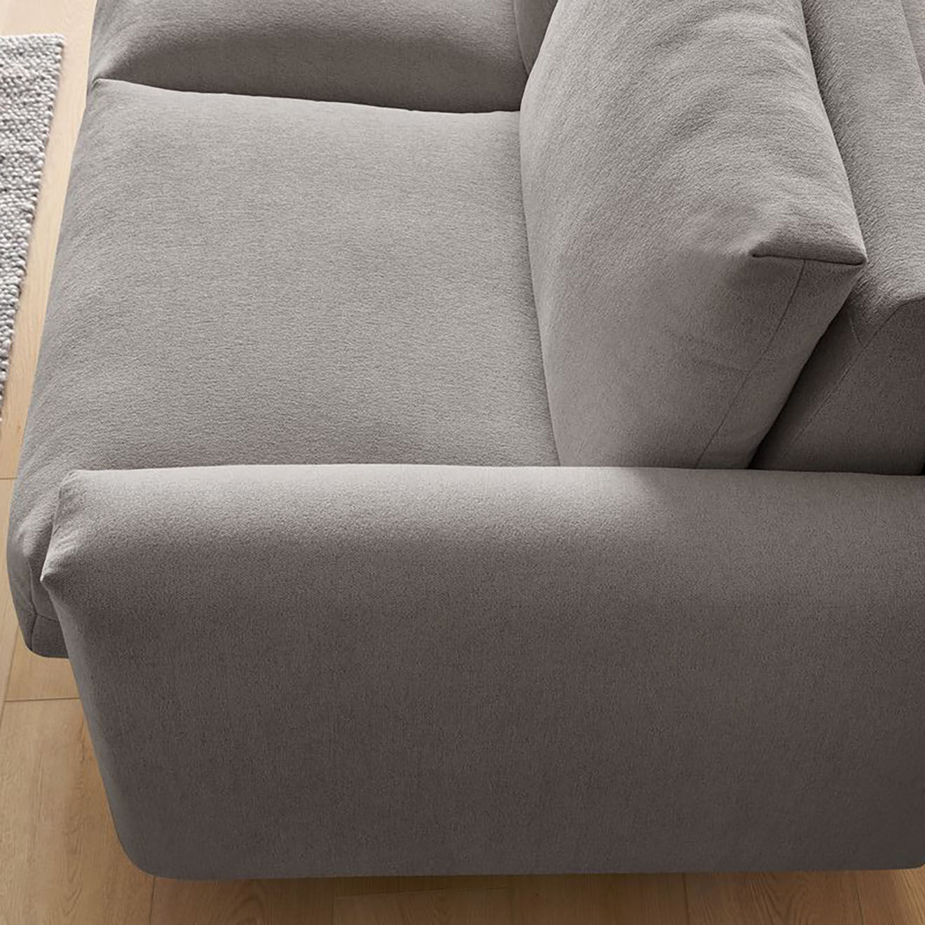 Bobochic Canapé droit cocoone convertible express  taupe - 200x105x98 cm