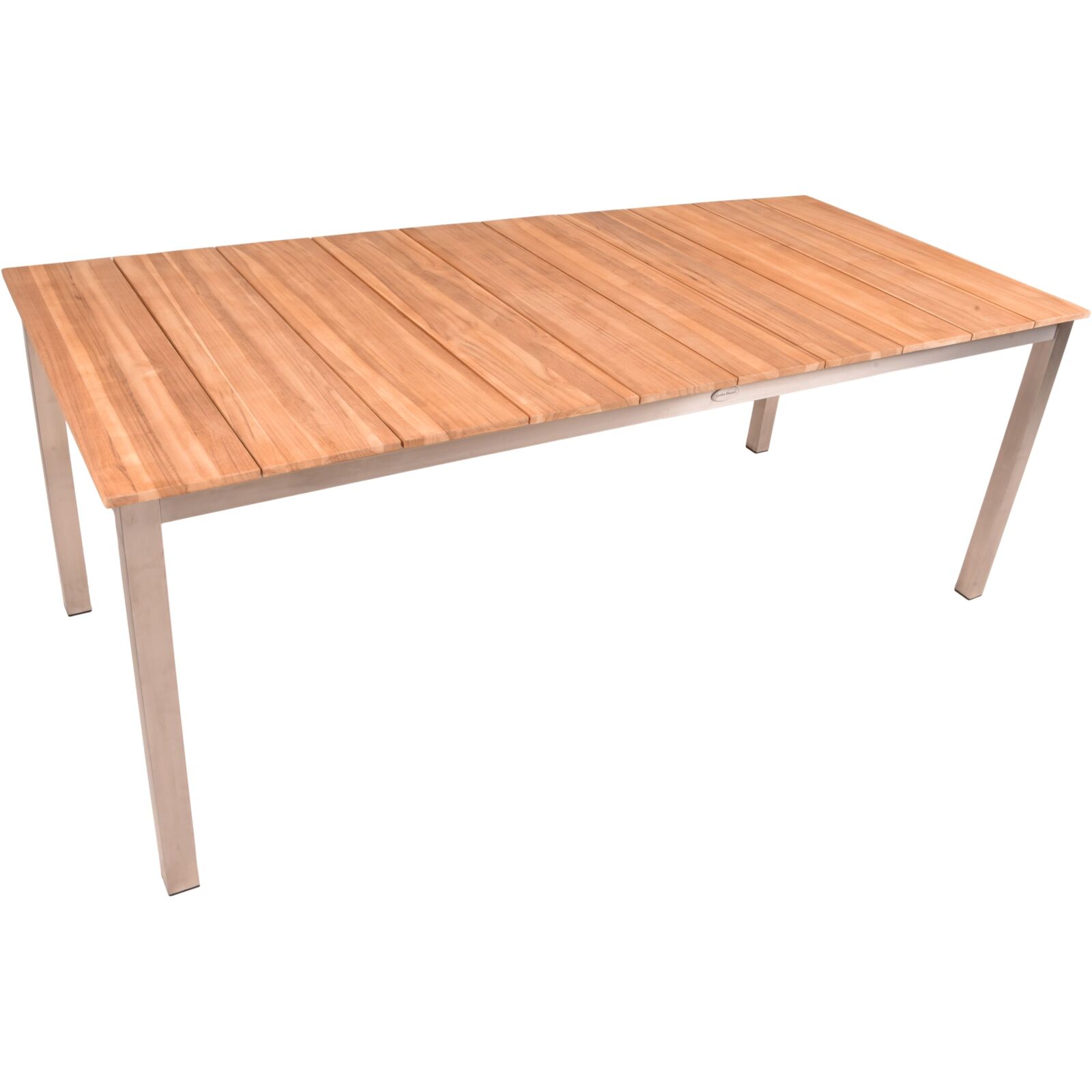 3-teilige Tischgruppe DALLAS - silber - Teak Massivholz