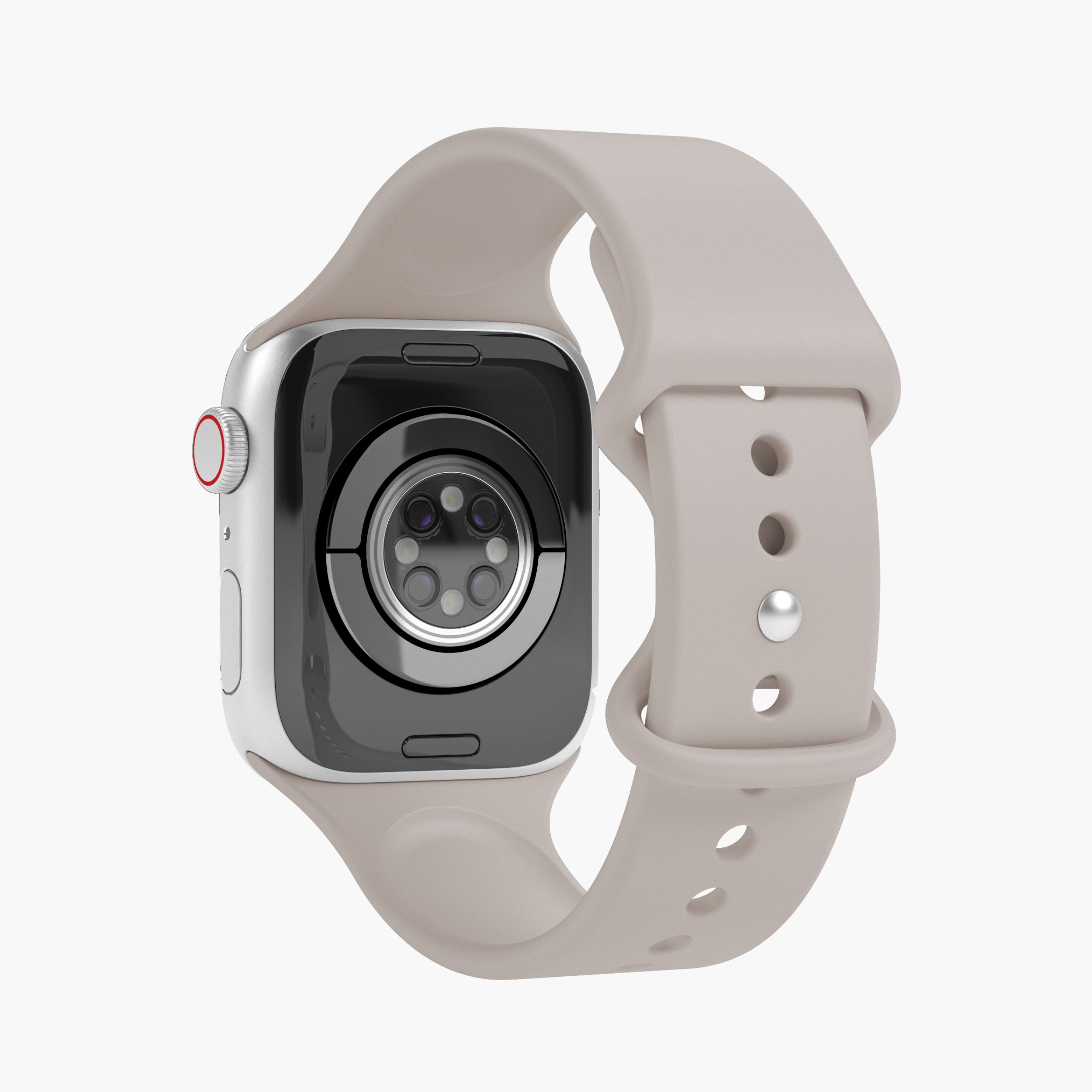 Classic Band Apple Watch (49/46/45/44 mm) Silikon Sport Armband AWS00075 (Gelenkumfang: 180-230mm) - Cream (Beige)
