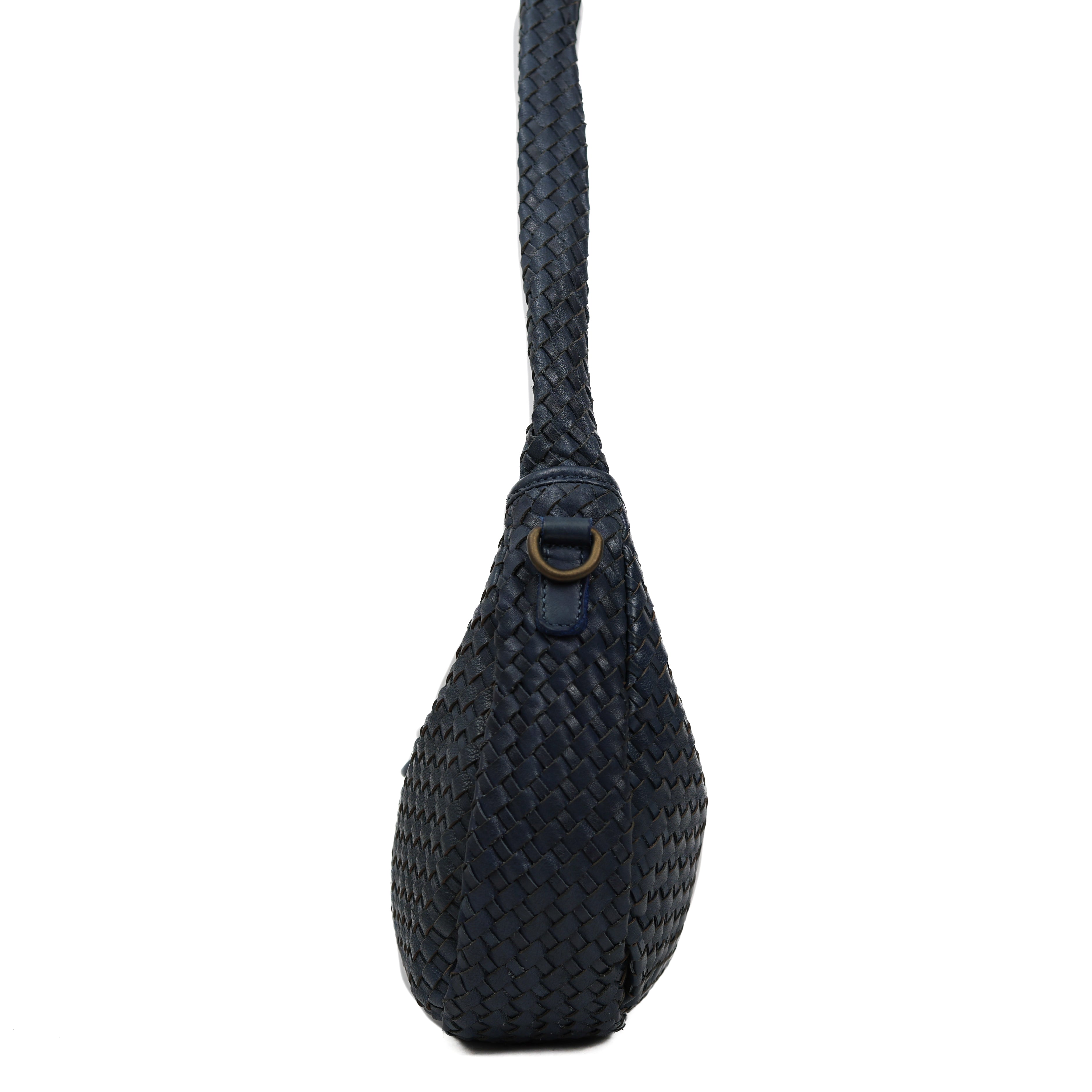 Gevlochten buideltasje 'Amelie' navy Navy