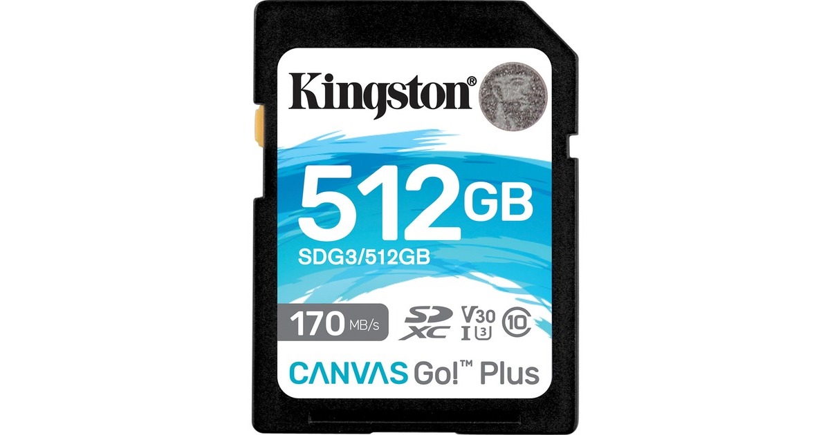 KingstonCanvas Go! Plus SDXC 512 GB geheugenkaart  (Zwart, UHS-I U3, Class 10)