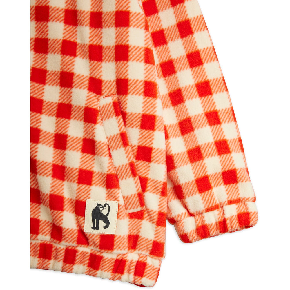Køb Mini Rodini Red Gingham AOP Fleece Jakke