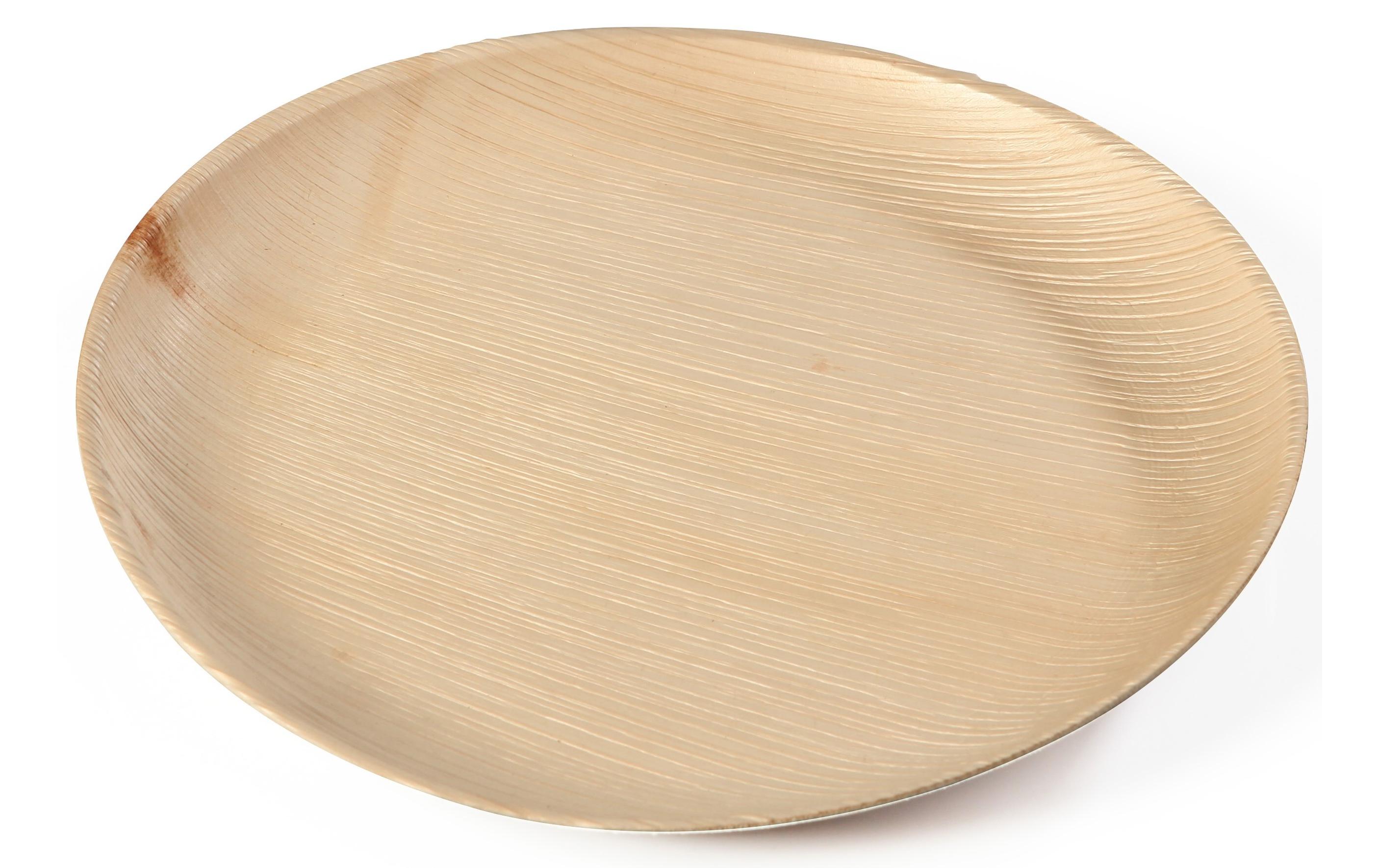 Einwegteller Palm 12 cm, 20 Stück, HellbraunRunde Einweg-Teller