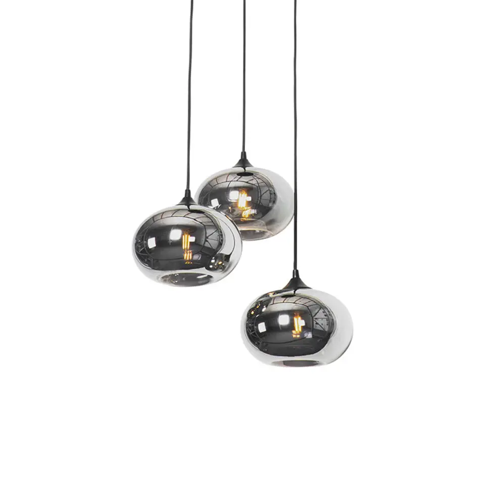 Qazqa hanglampen busa zwart e27
