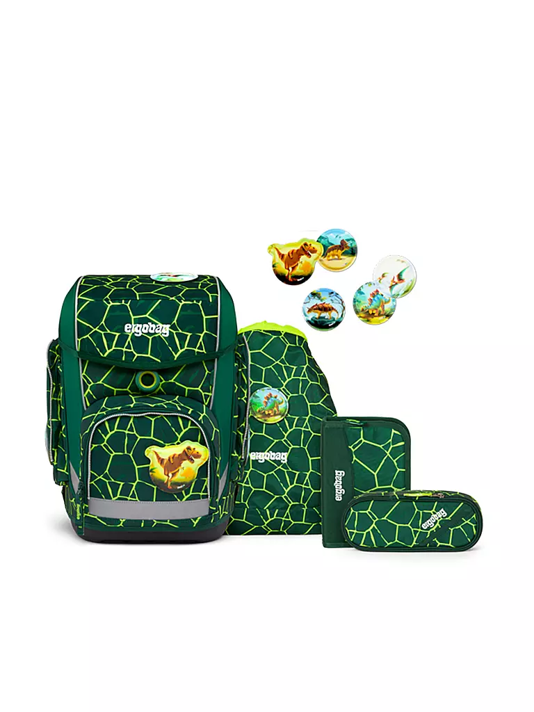 ERGOBAG Schultaschen Set 5tlg CUBO - BärRex dunkelgrün