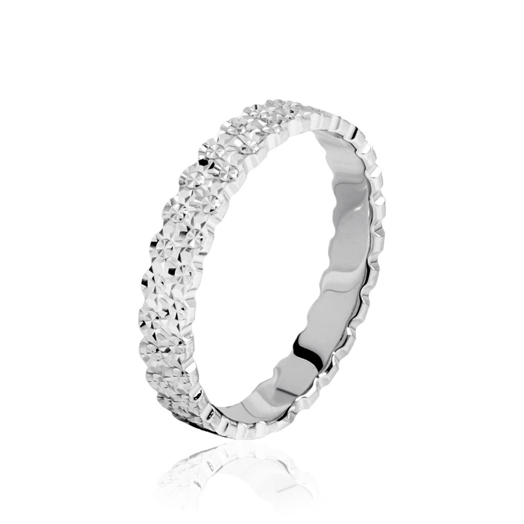 Alliance Dentelle 2 Rangs Diamantee Or Blanc