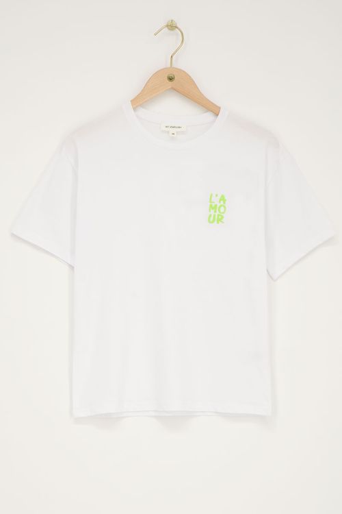 Wit T-shirt met groene 