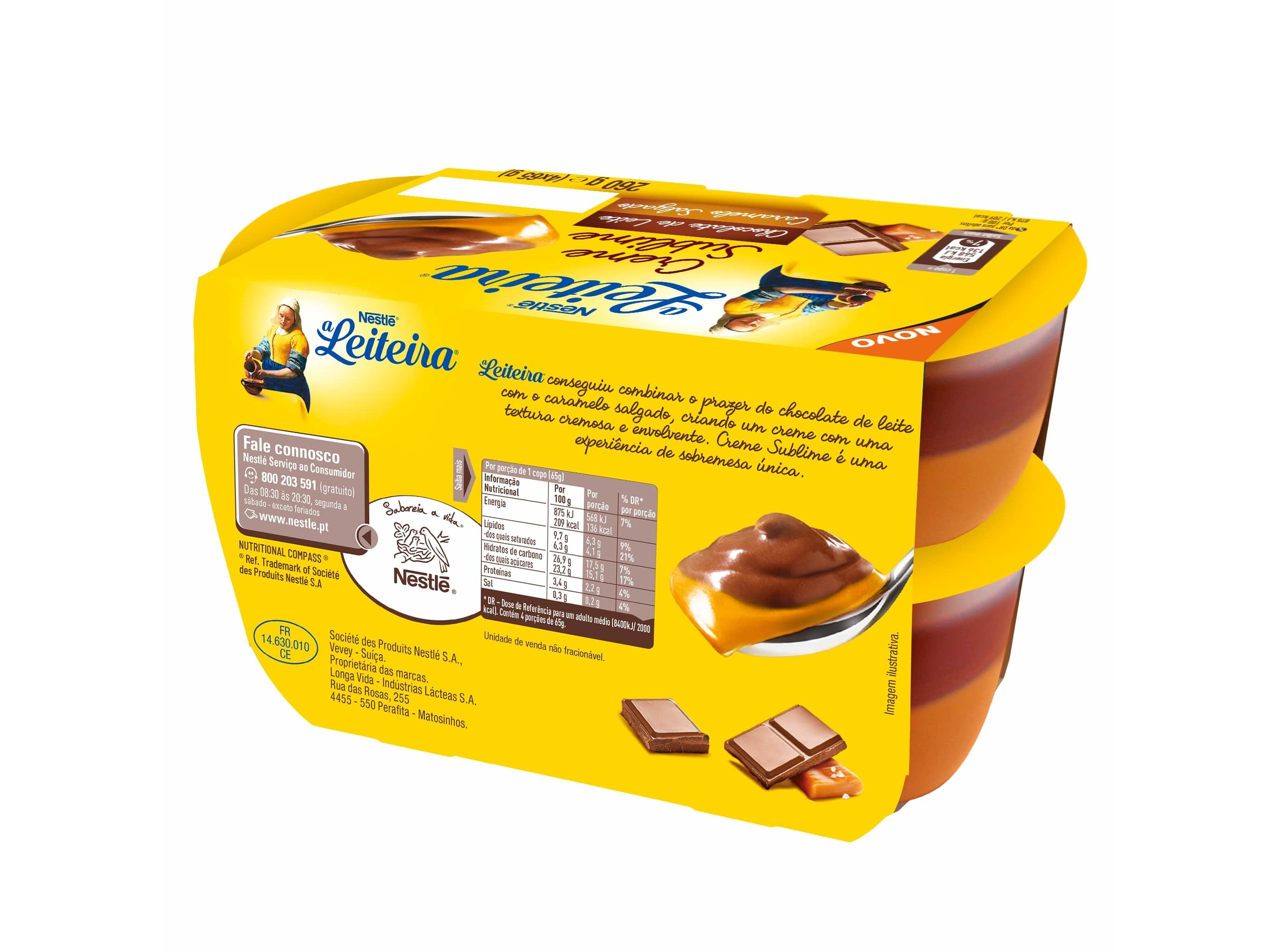SOBREMESA A LEITEIRA CHOCOLATE /CARAMELO 4X65G