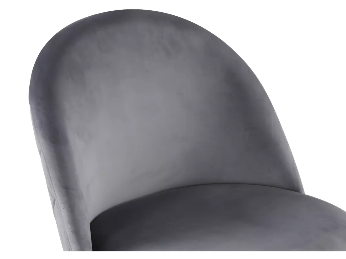 Lot de 6 chaises en velours et acier inoxydable noir - Gris - MELBOURNE