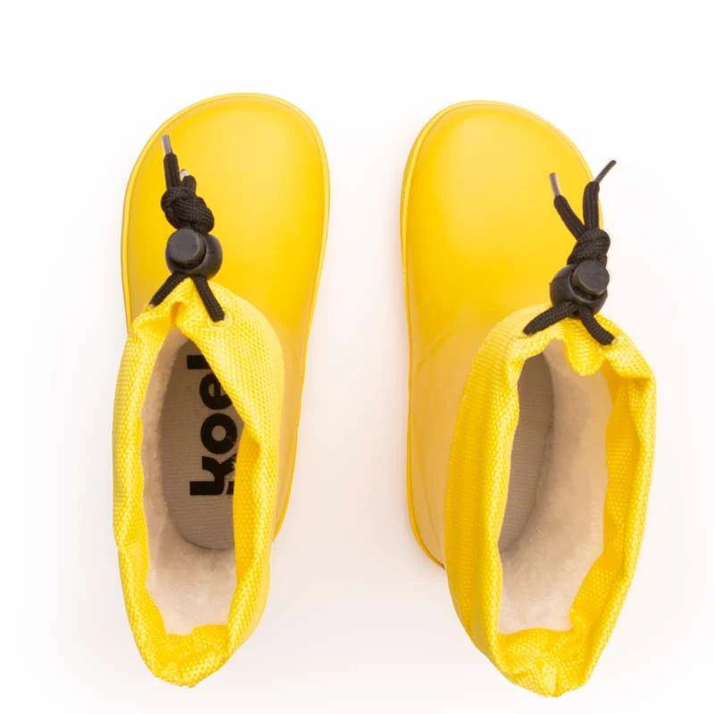 Koel Koel Wellie Fourrées Barefoot Jaune Lacets
