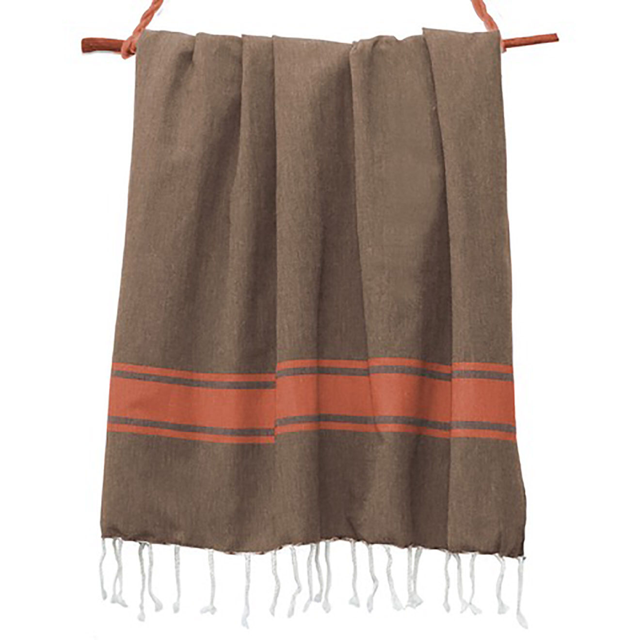 Febronie Fouta Traditionelle St Tropez moka/écrevisse - 100x200 cm