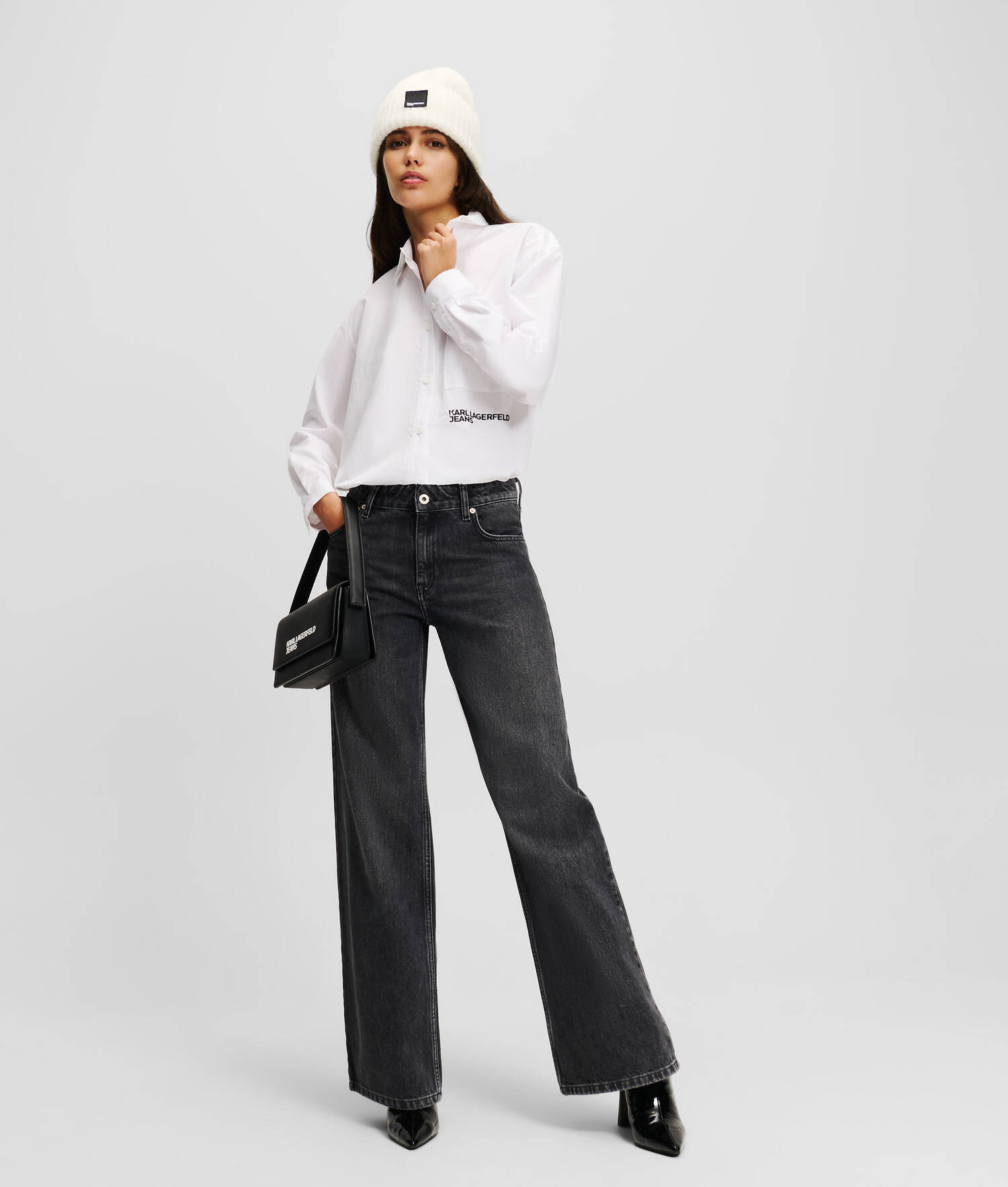 CHEMISE OVERSIZE KLJ - Blanc