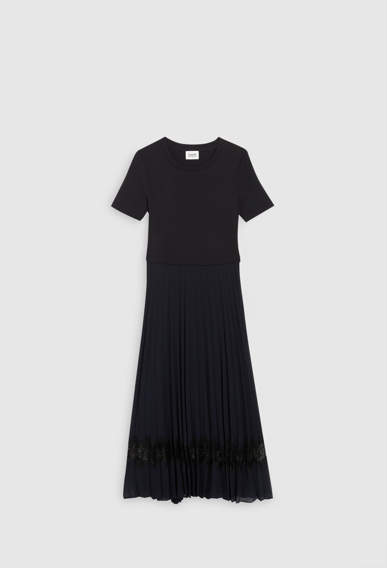 Robe midi Teli bi-mati&egrave;re noire marine