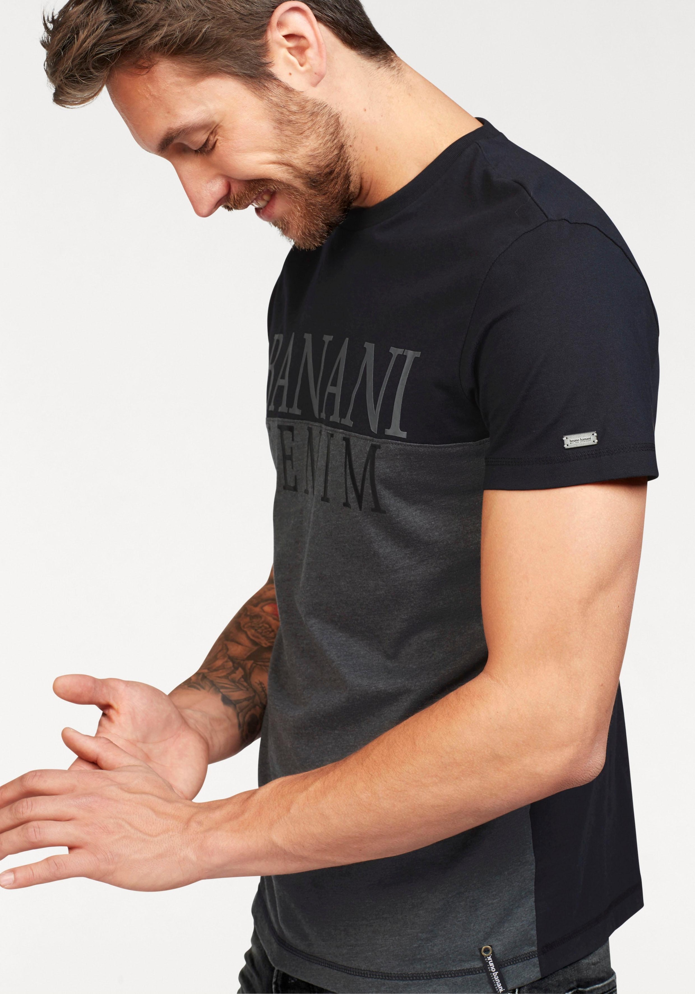 Bruno Banani T-Shirt , kurzärmelig,  schmal geschnitten,  Casual-Stil,  aus Baumwolle