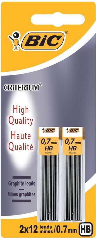 BIC - Criterium - Vullingen - HB 0,7 mm - 12 Stuks - Kunststof Koffer