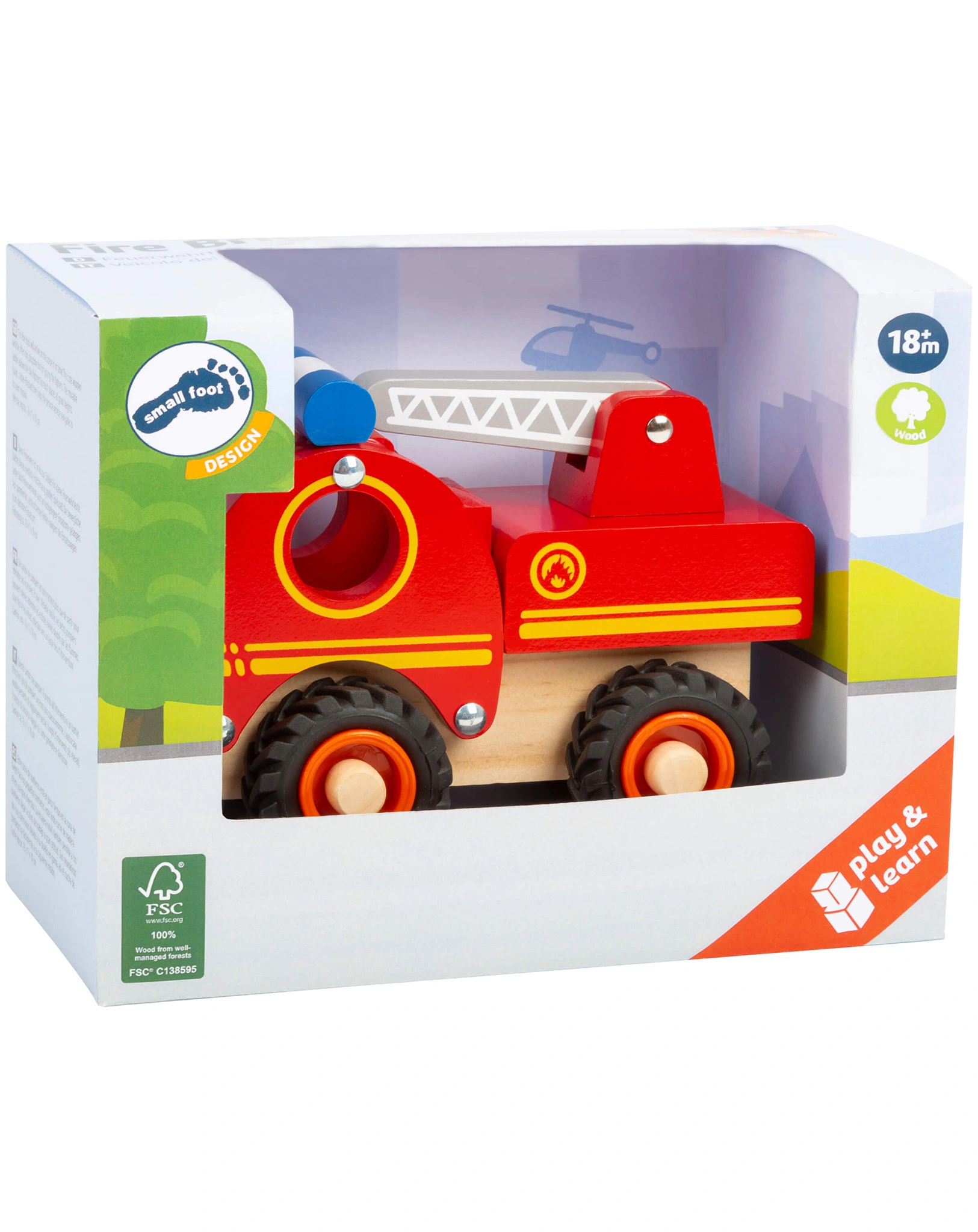 Holzauto FEUERWEHR in rot