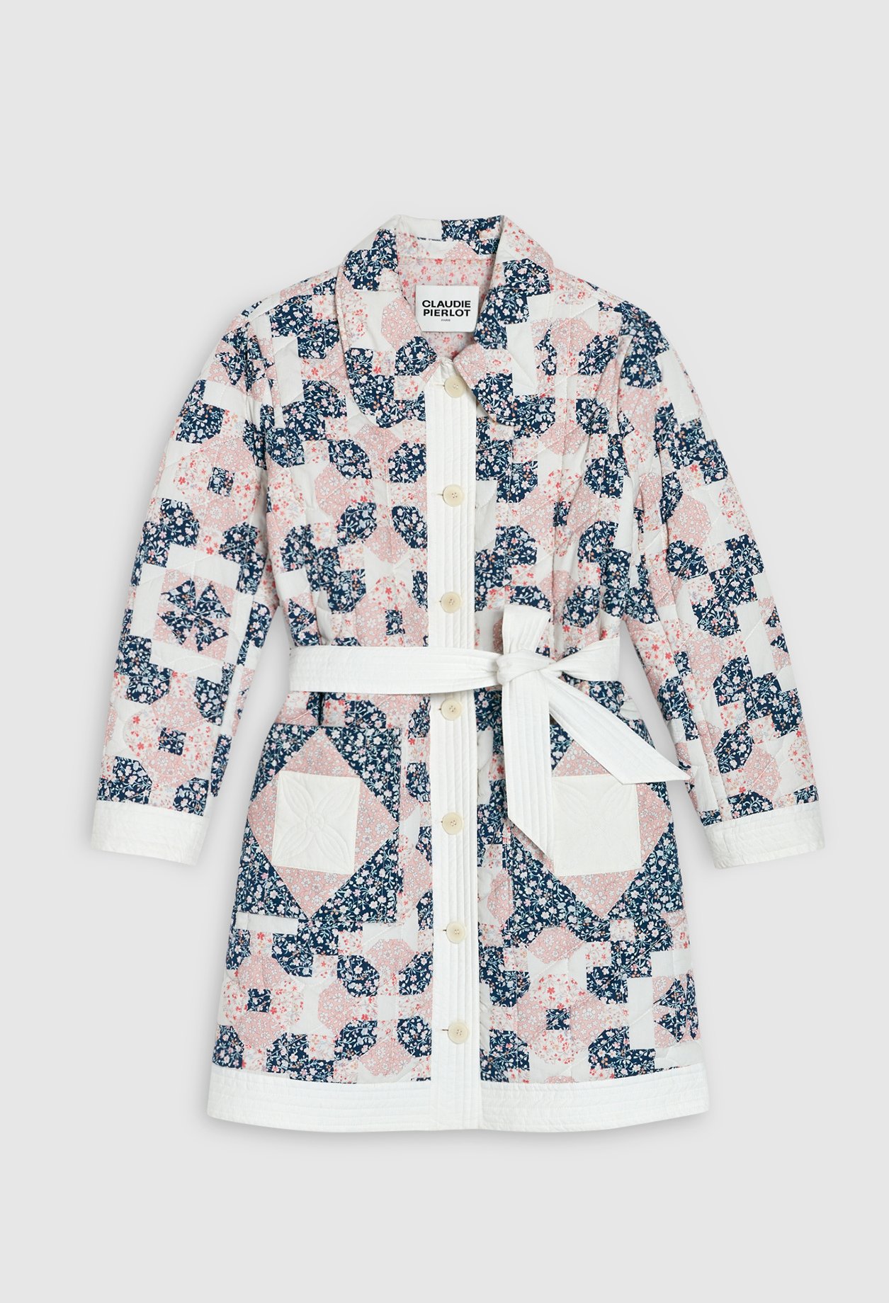 Manteau matelasse &agrave; motifs patchwork
