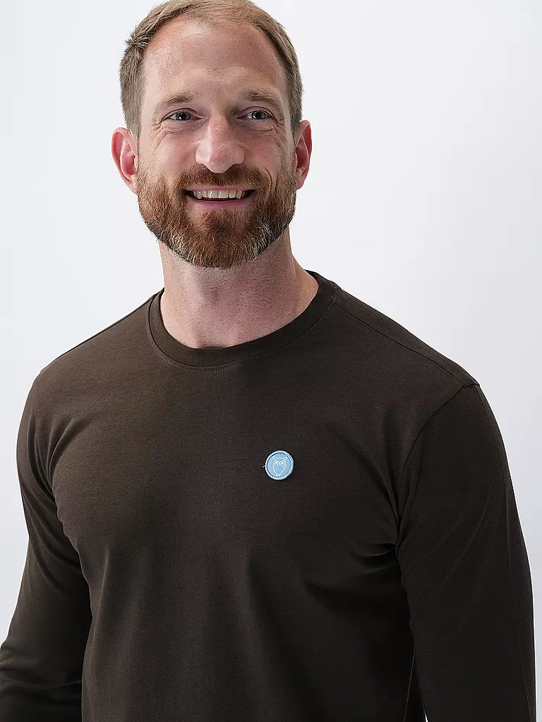 KNOWLEDGE COTTON APPAREL Langarmshirt  braun