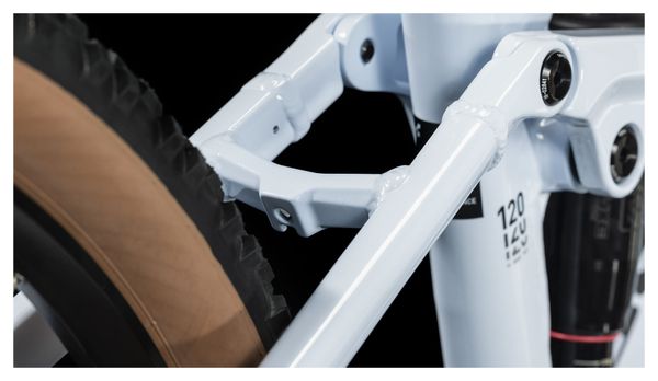 VTT Électrique Tout-Suspendu Cube Stereo Hybrid 120 Pro 750 Shimano Deore 12V 750 Wh 29'' Blanc Flash 2024