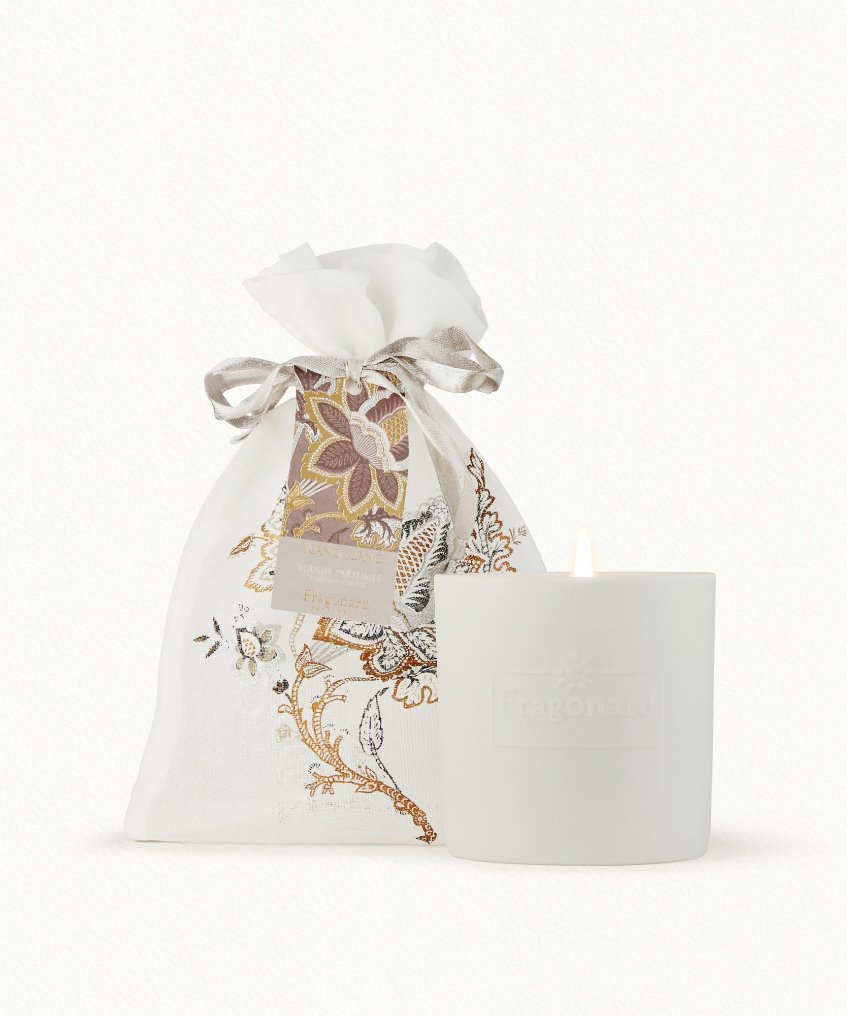 Bougie en pochon  Pot de porcelaine 200 g - Ylang ylang
