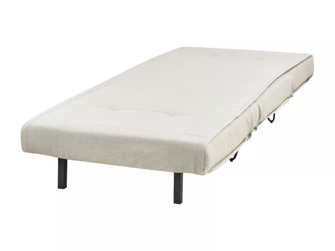 Canapé convertible 1 place en tissu beige clair VESTFOLD