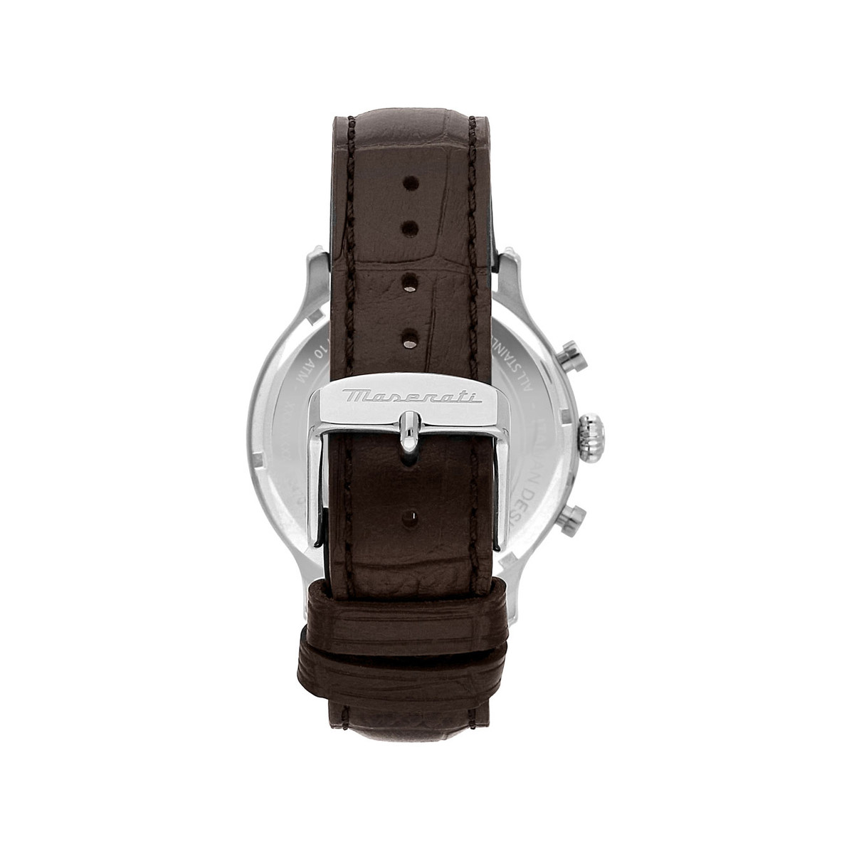 Montre MASERATI homme acier bracelet cuir marron