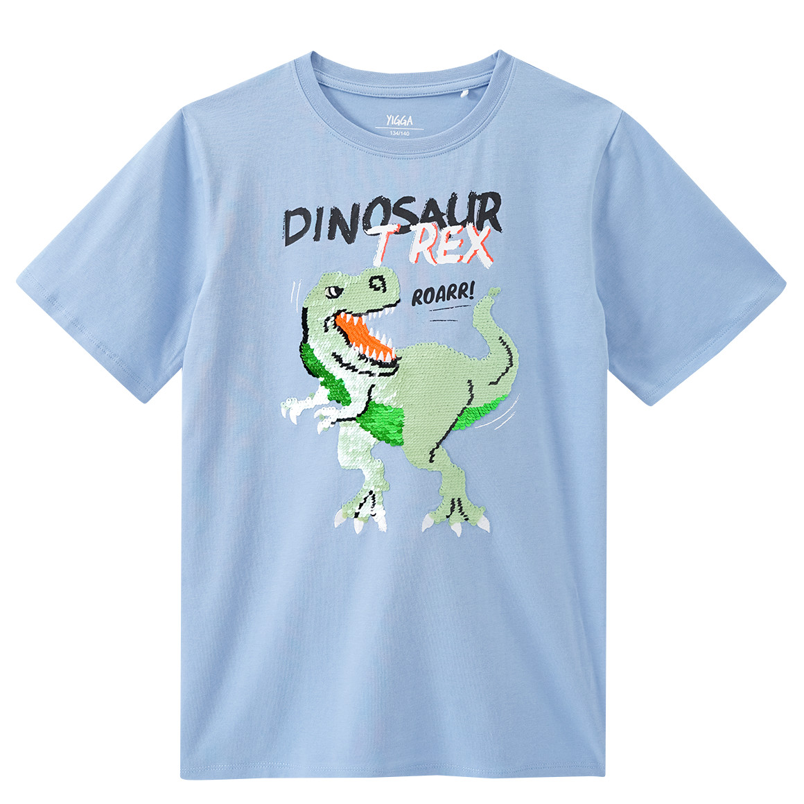 Yigga Jungen T-Shirt mit Wendepailletten hellblau
