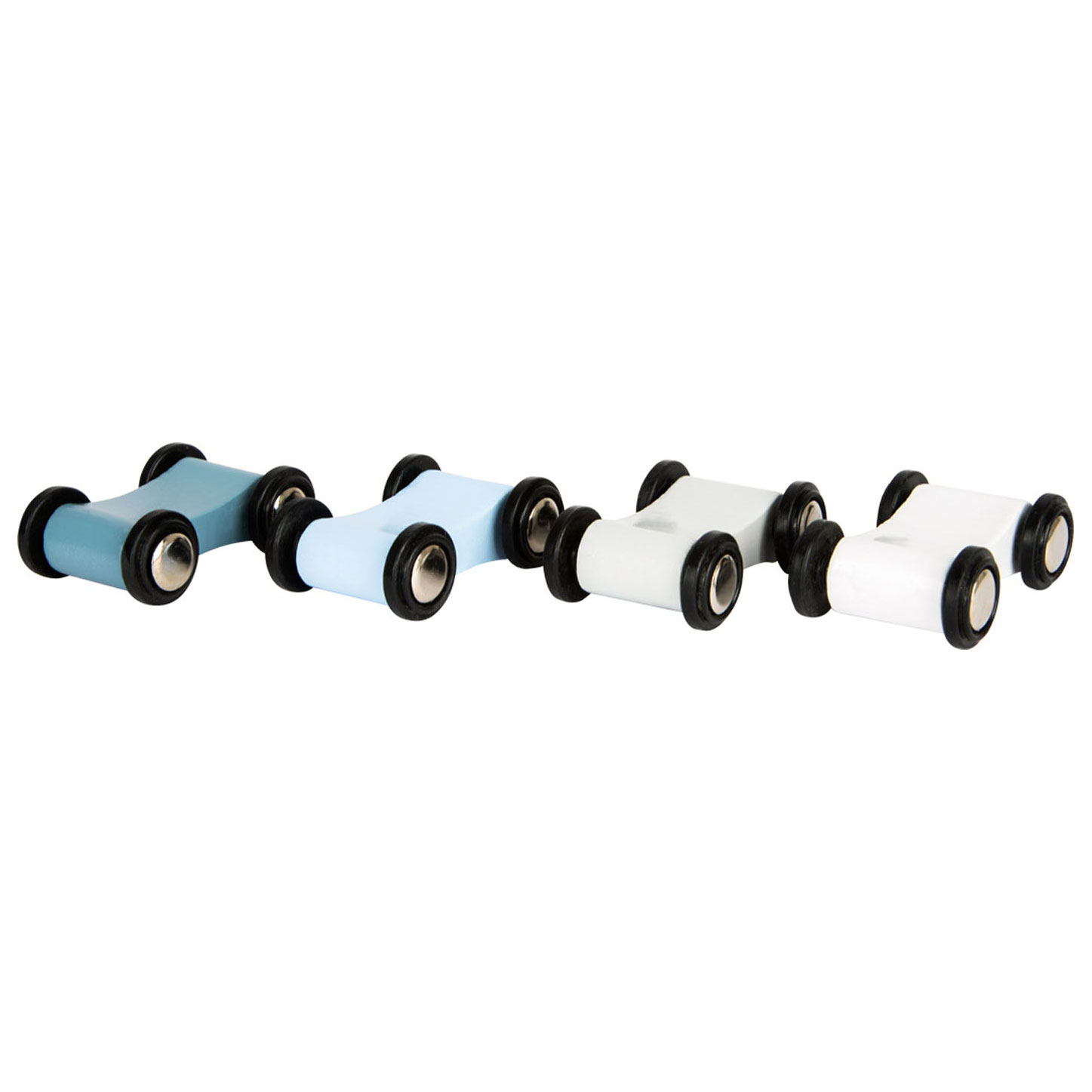 Small Foot-Houten Autobaan Blauw met 4 Auto's