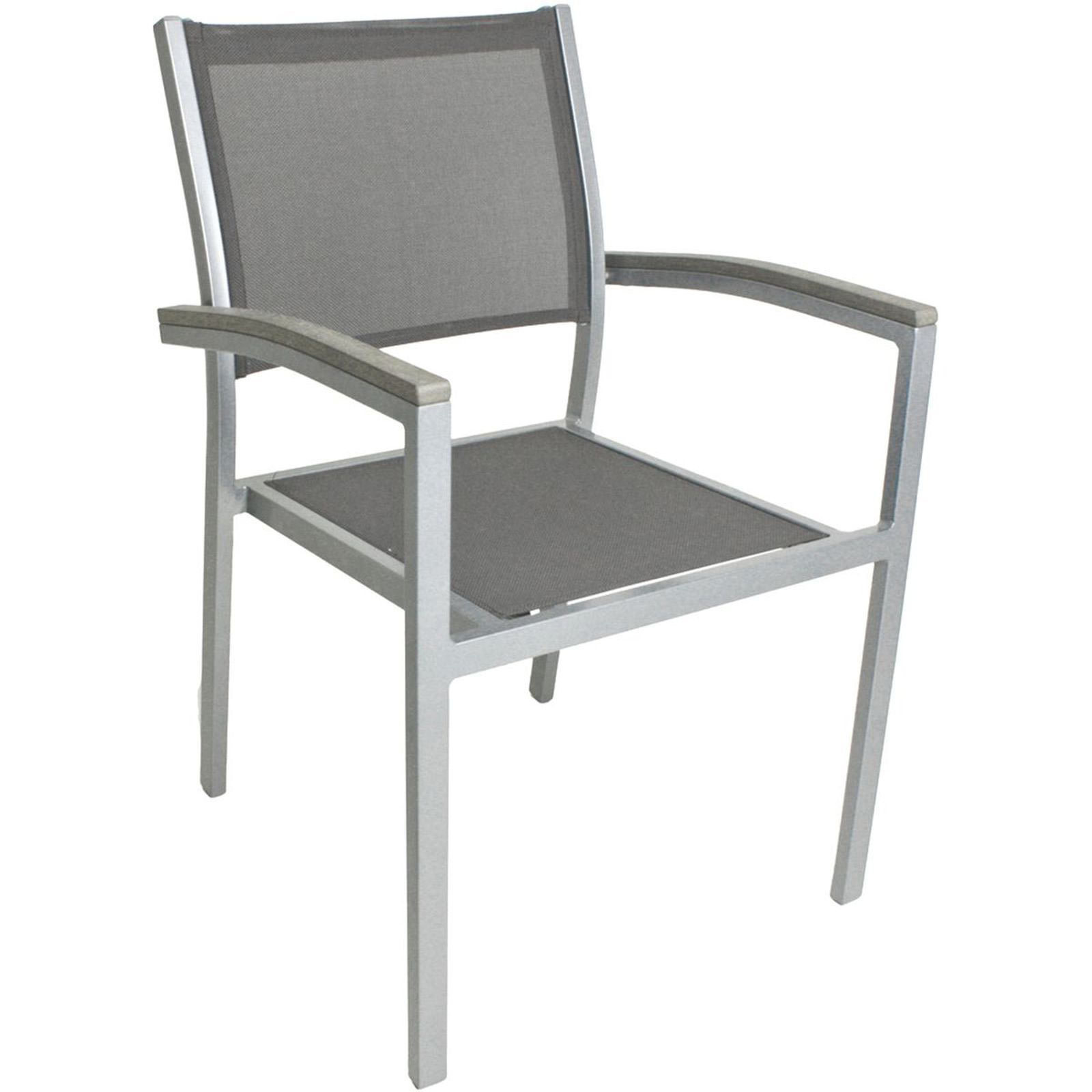 2er-Set Stapelstuhl GRACE - grau - Aluminium