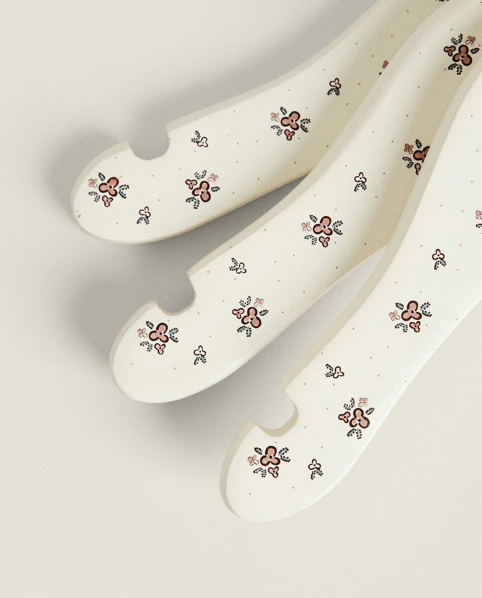 CABIDE INFANTIL COM ESTAMPA FLORAL (CONJUNTO DE 3)