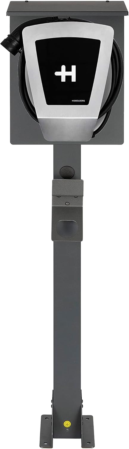Universeller Hochwertiger Wallbox-Standfuß aus Aluminum mit Dach und EV kabelhalter (Aluminum, Anthrazit, Dach)
