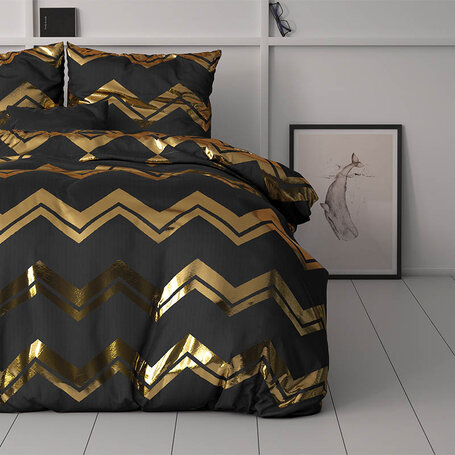Dekbedovertrek Glamour Wave - Zwart