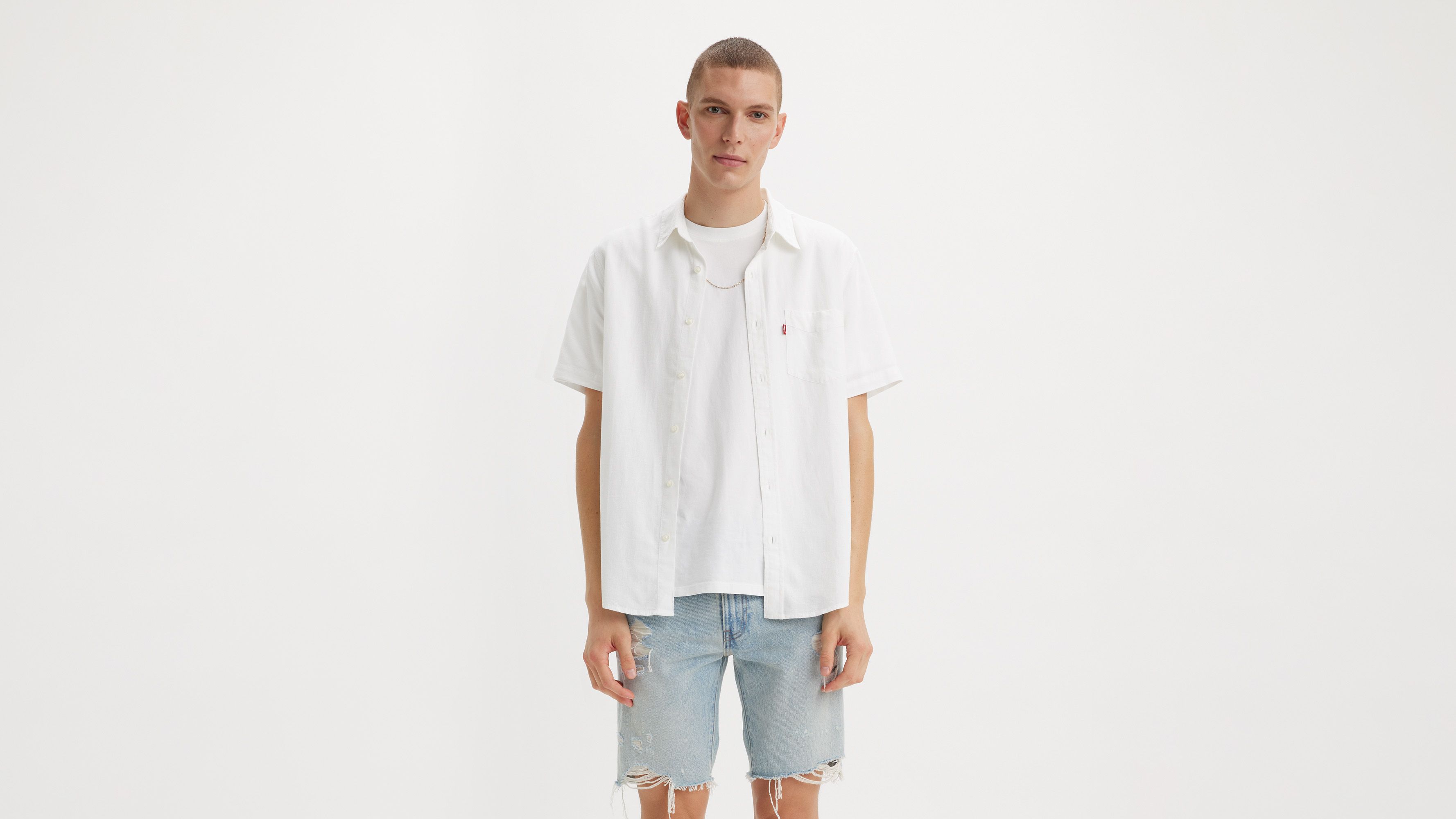 Chemise manches courtes poche Sunset - Bright White Plus - Blanc