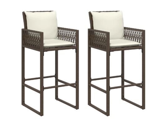 VIDAXL - Tabouret de bar Tabourets de bar jardin coussins lot de 2 marron résine tres...