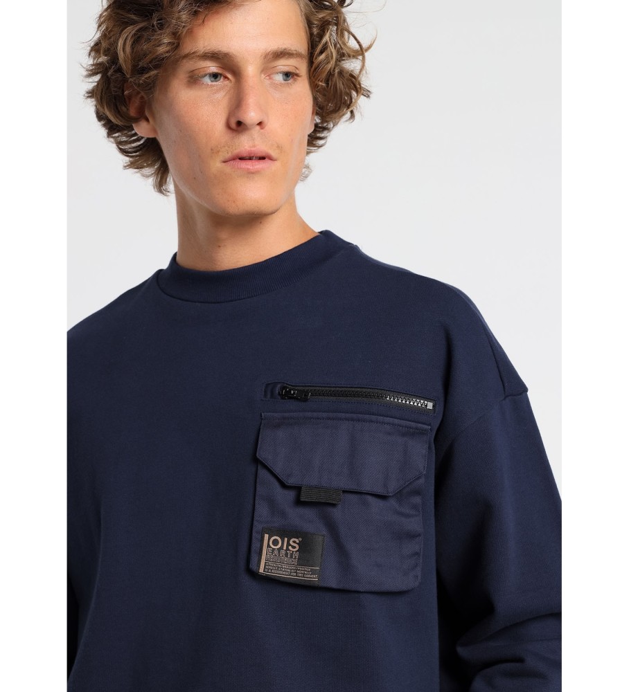 Moletom Lois com bolso grande e zíper, azul marinho