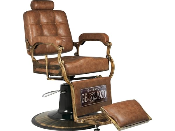 Activeshop Gabbiano fotel barberski Boss Old Leather jasnobrązowy