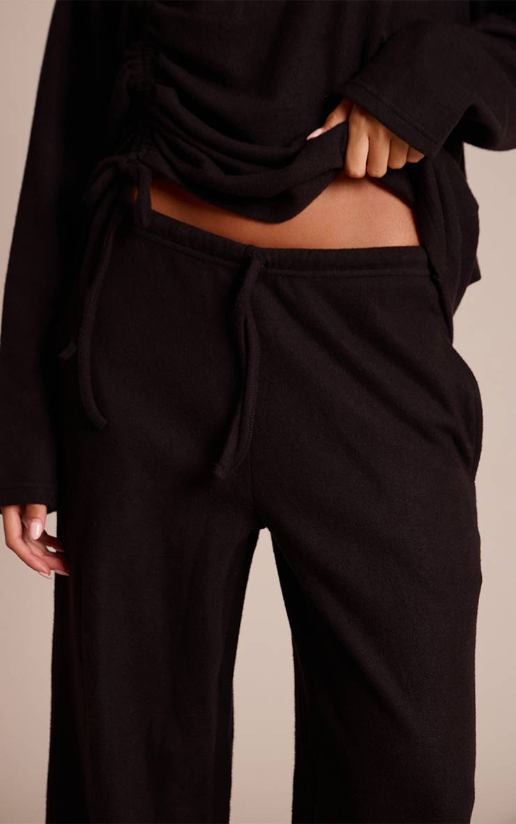 Noir Ensemble Coordonné Pantalon Large Ultra Doux