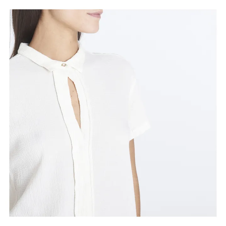 Pomandère Chemise Manches Courte Crêpe de Coton | Blanc