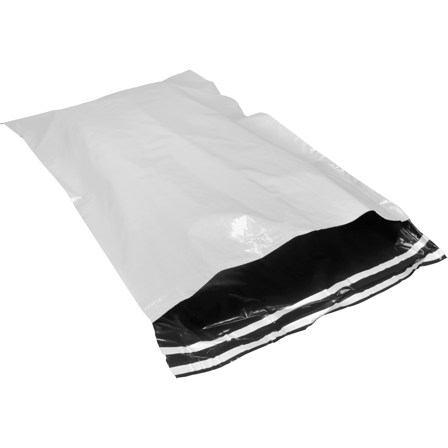 Zak, Verzendzak met handvat, Gerecycled LDPE, 50x70cm, 65my, wit