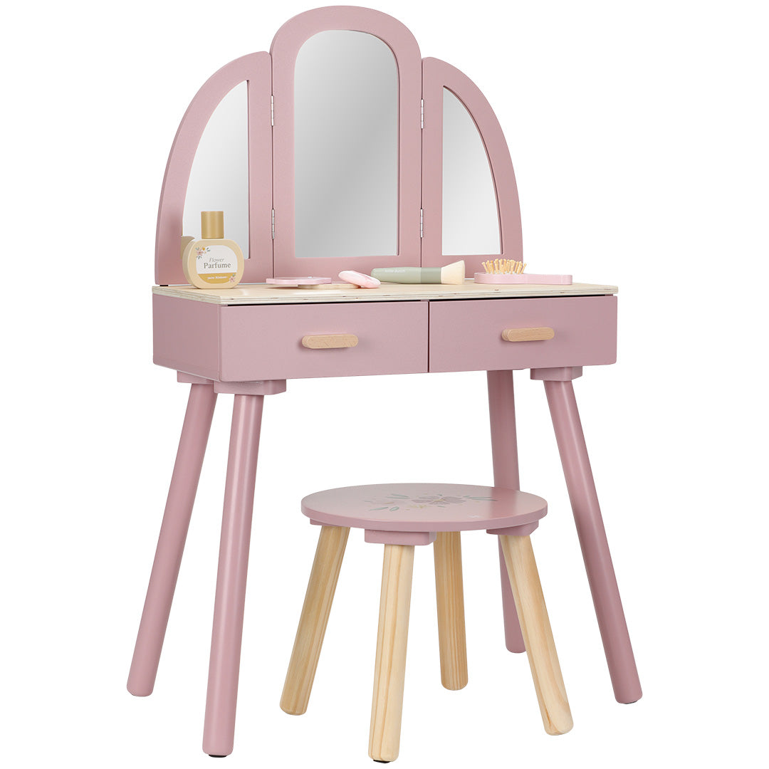 little dutch kaptafel met poten en accessoires - roze