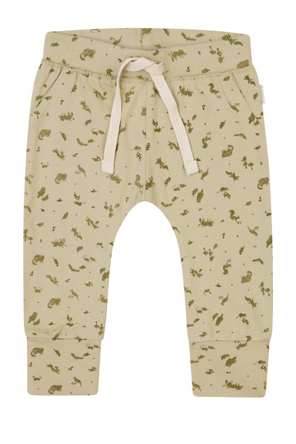 Noppies baby broek met all over print groen