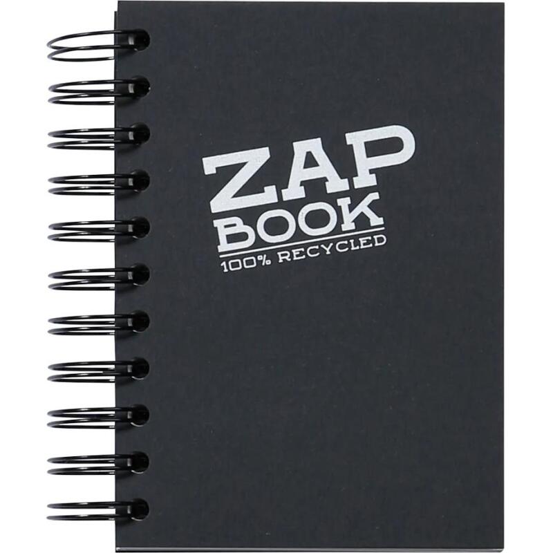 Zap Book carnet spiralé 160F A6 80g - Noir