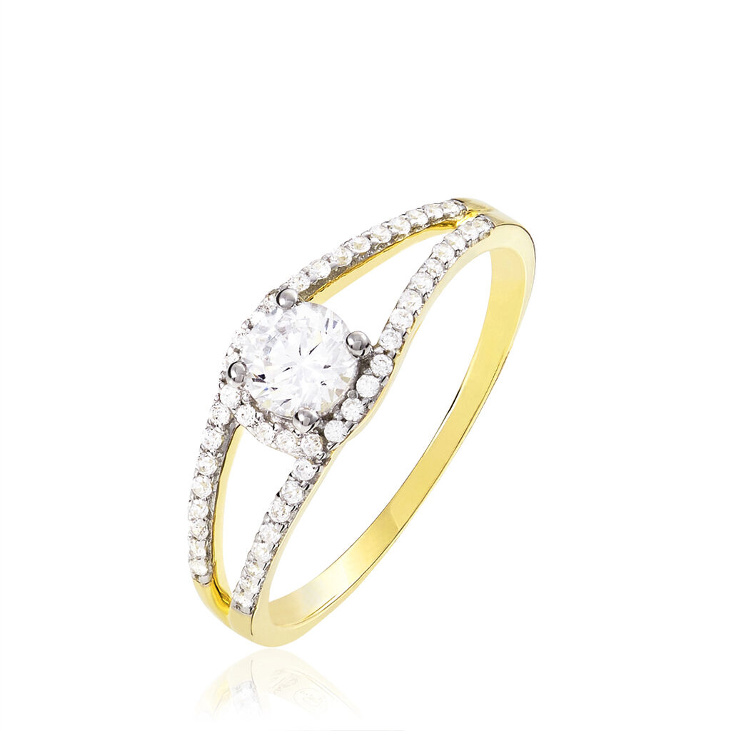 Bague Micky Or Jaune Oxyde De Zirconium