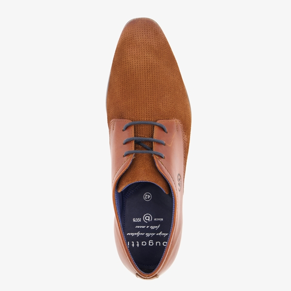 Bugatti leren heren veterschoenen cognac
