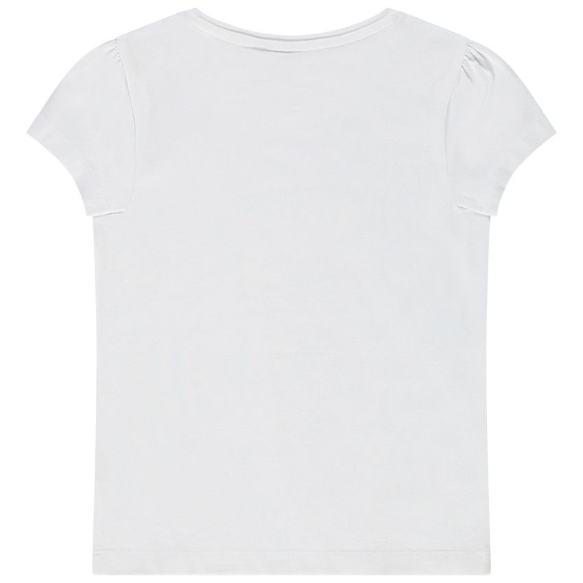 T-shirt manches courtes en jersey avec print fantaisie pour fille - Blanc